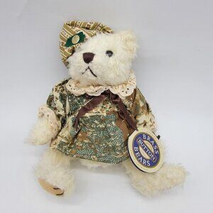 Pickford Brass Button Bear Golf Caddy 10 Inch Good Luck Plush Vintage 1996 Tully